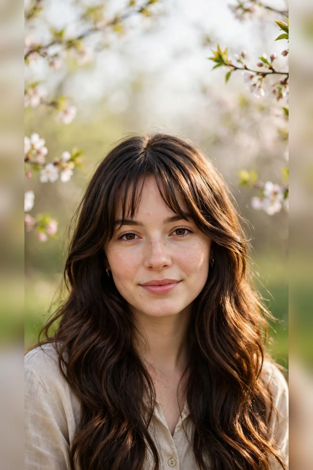 Curtain Bang Hairstyles With Warm Tones