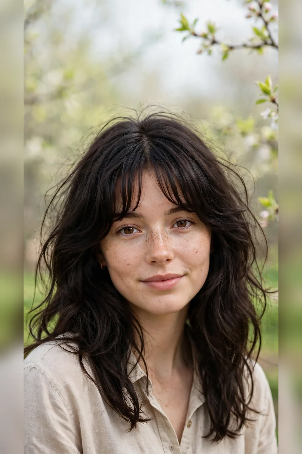 Curtain Bang Hairstyles With Tousled Movement