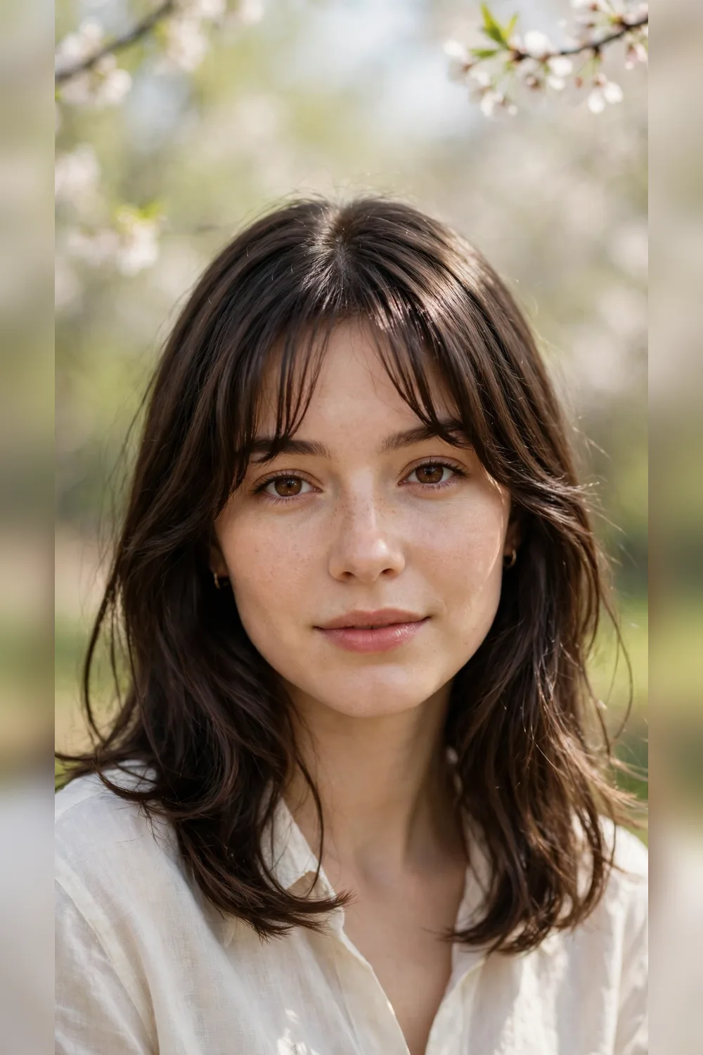 Curtain Bang Hairstyles With a Shoulder-Length Shape