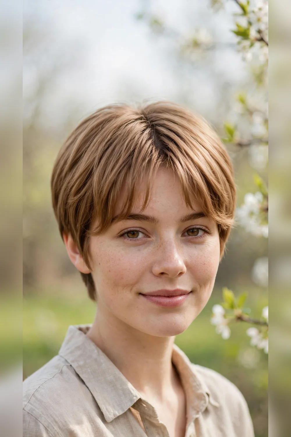 Curtain Bang Hairstyles With a Pixie Crop