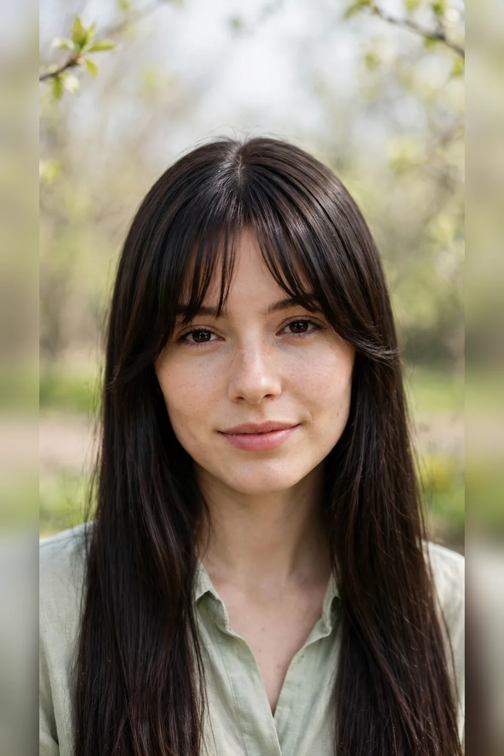 Curtain Bang Hairstyles With a Sleek Straight Finish