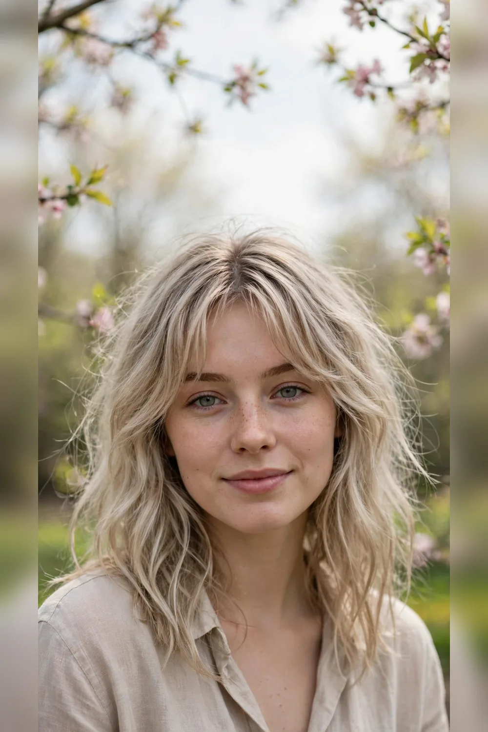 Curtain Bang Hairstyles With Air-Dried Texture