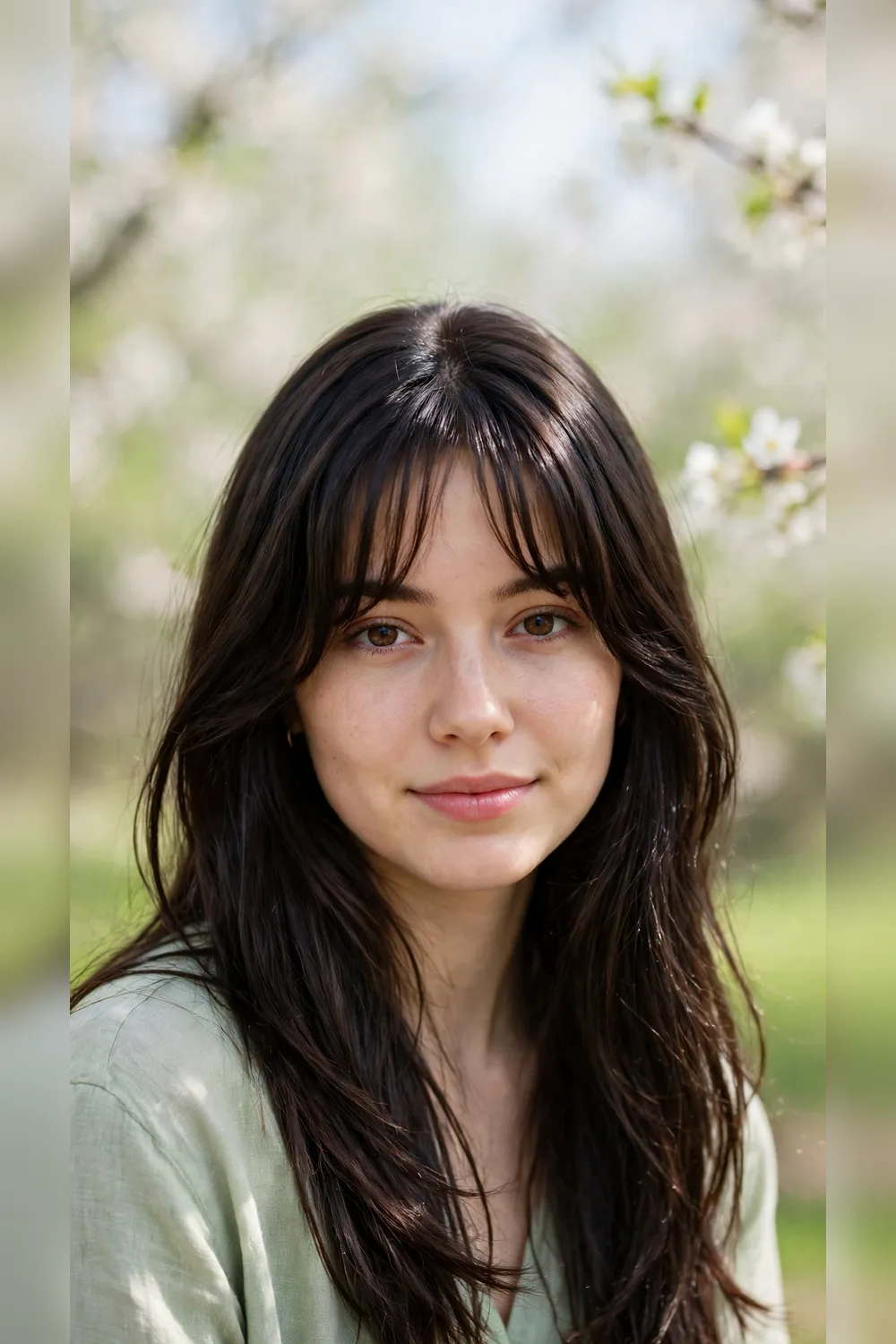 Curtain Bang Hairstyles With a Glossy Shine