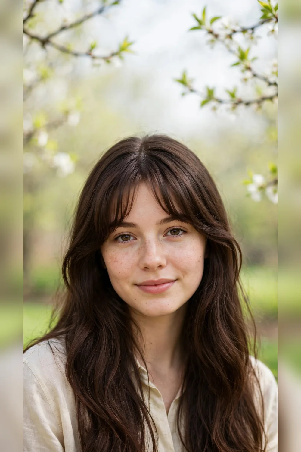 Curtain Bang Hairstyles With a Matte Finish