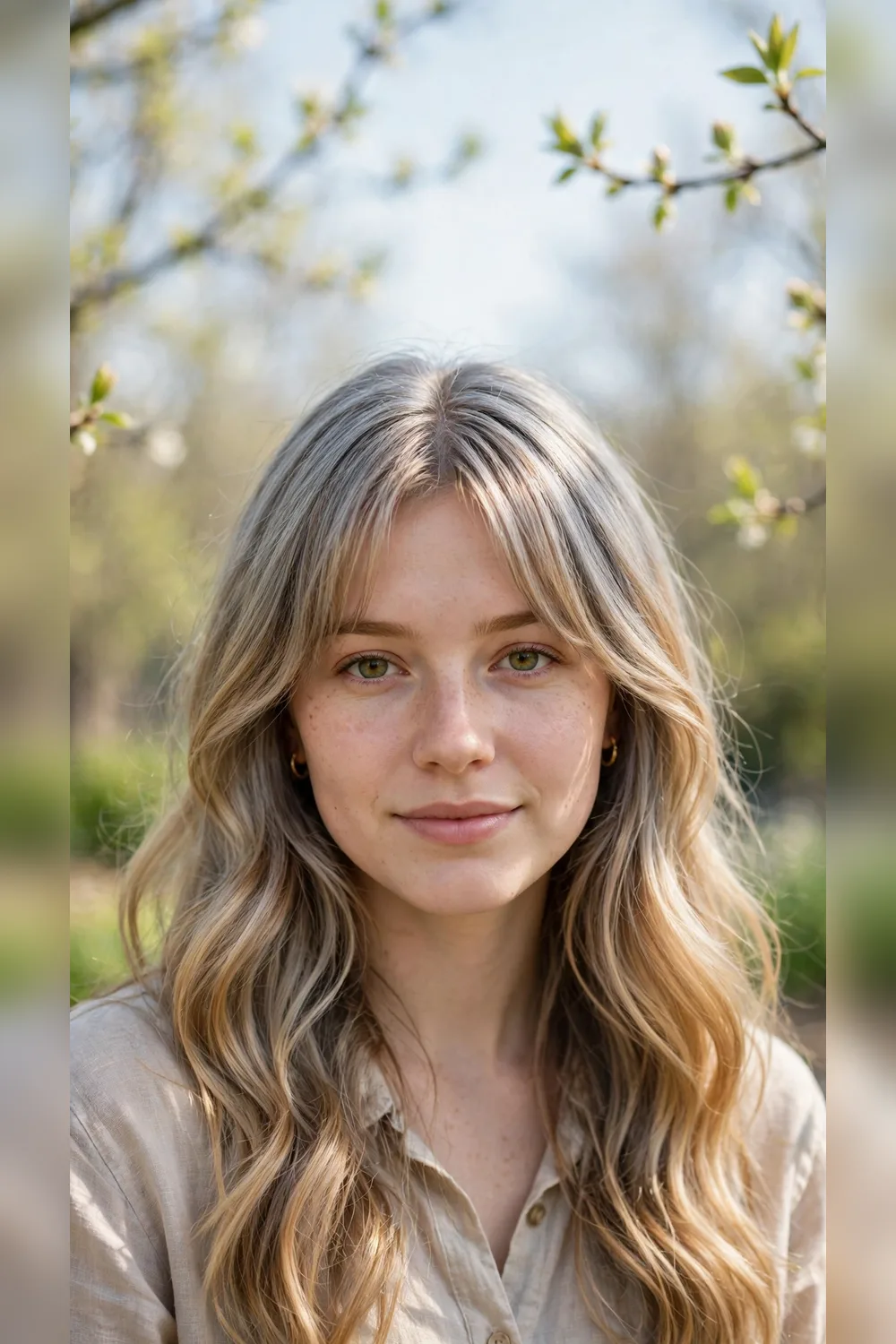 Curtain Bang Hairstyles With Natural Grey Shine