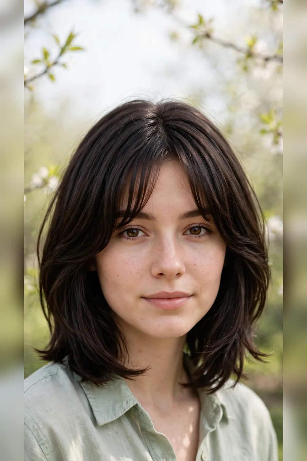 Curtain Bang Hairstyles With a Layered Bob