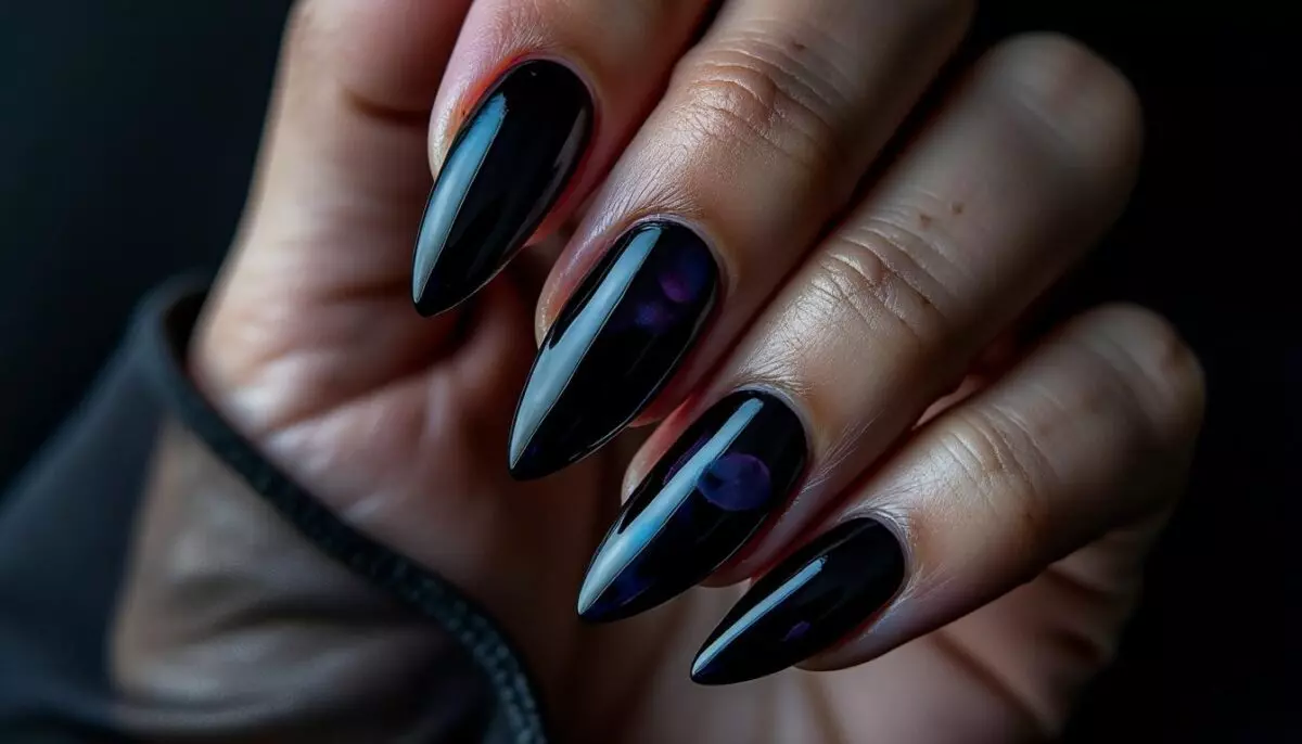 50 Dark Jelly Gradient Nails for Winter Evening Events That Are Deep, Glossy and Made for the Night 30 Black Jelly Gradient Stiletto Nails for Winter Evening Events