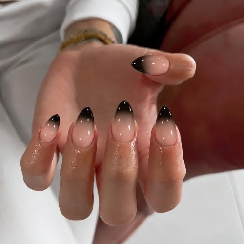 50 Dark Jelly Gradient Nails for Winter Evening Events That Are Deep, Glossy and Made for the Night 33 Black Jelly Gradient Almond Nails for Winter Evening Events