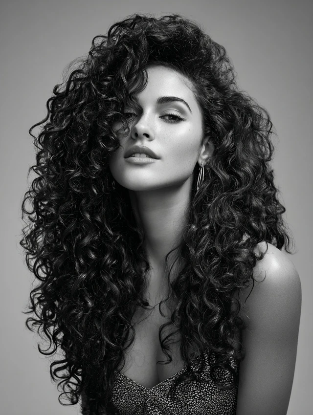 Deep Side Part Curls with Defined, Bouncy Volume