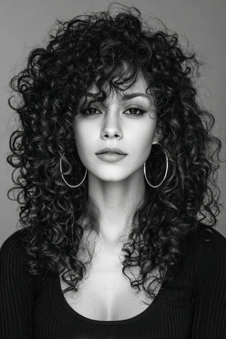 Classic Voluminous Deep Side Part Curls with Defined Shape