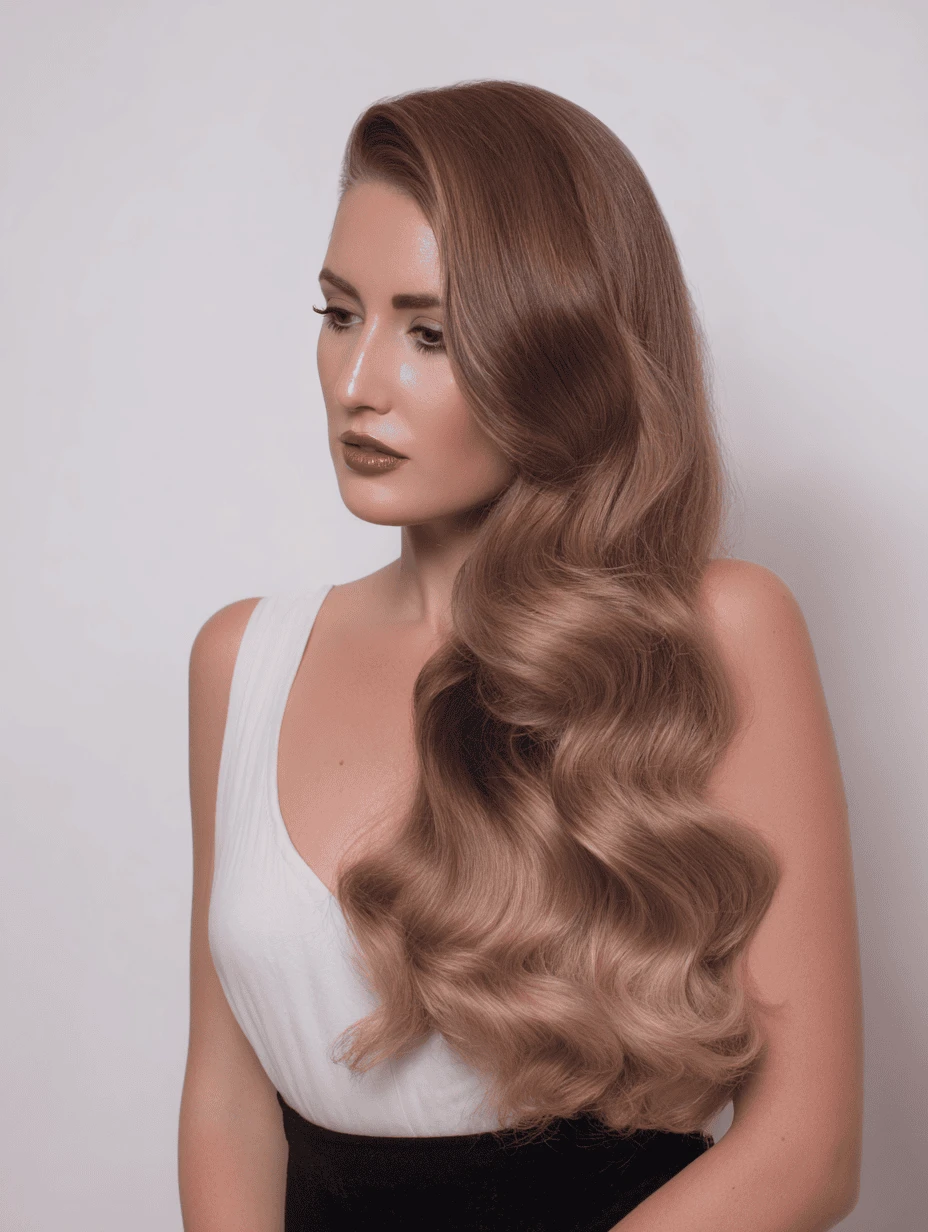 Long Hair Soft Swept Waves with a Natural Finish