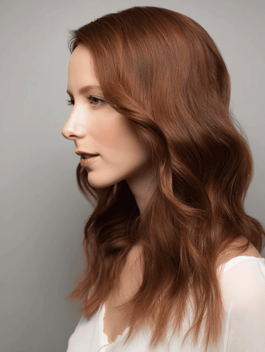 Deep Side Part Long Hair with Elegant Swept Waves