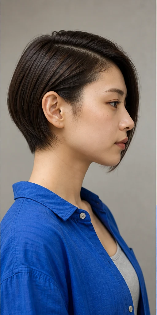 Polished Short Hair with a Deep Side Part and Smooth Tuck with a Soft Sweep