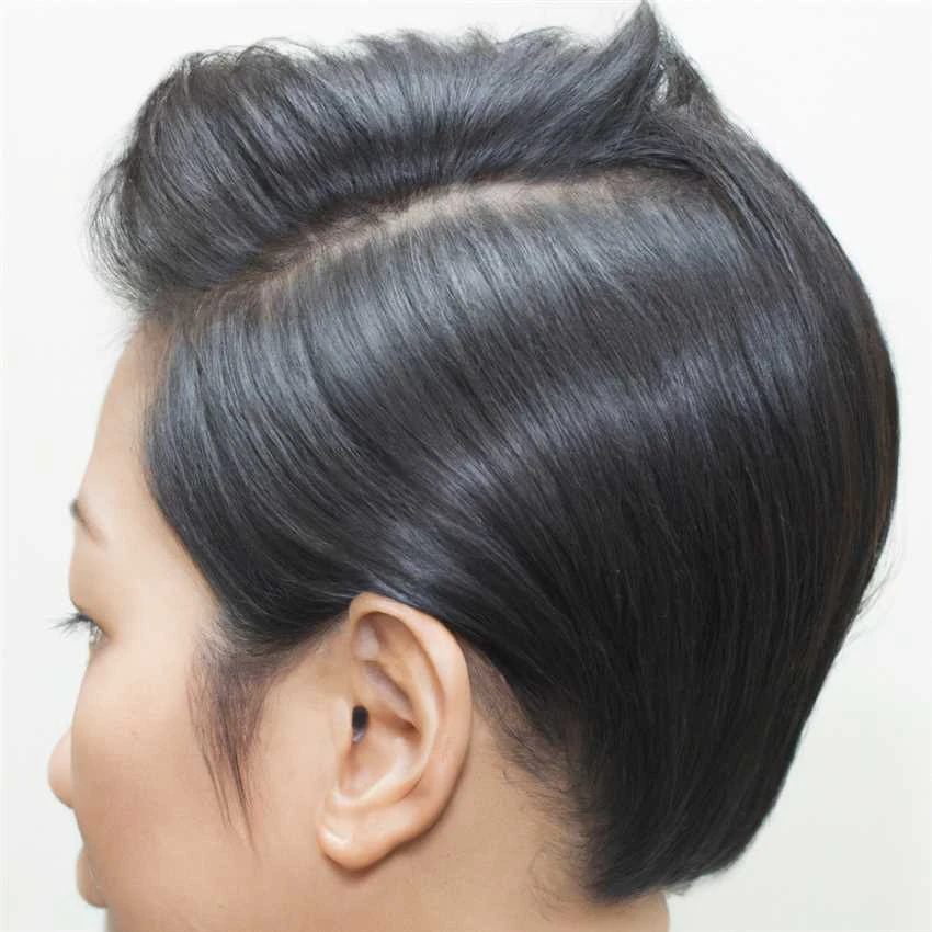 Polished Short Hair with a Deep Side Part and Smooth Tuck with a Gentle Sweep