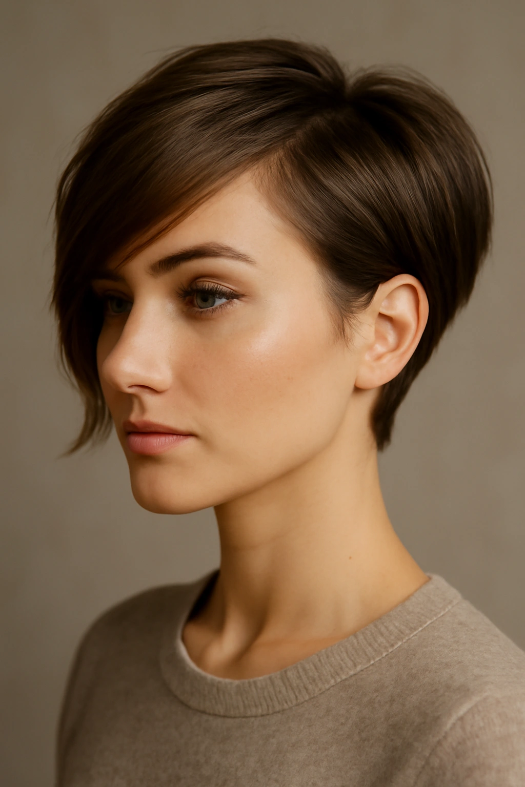 Polished Short Hair with a Deep Side Part and Smooth Tuck with a Smooth Edge