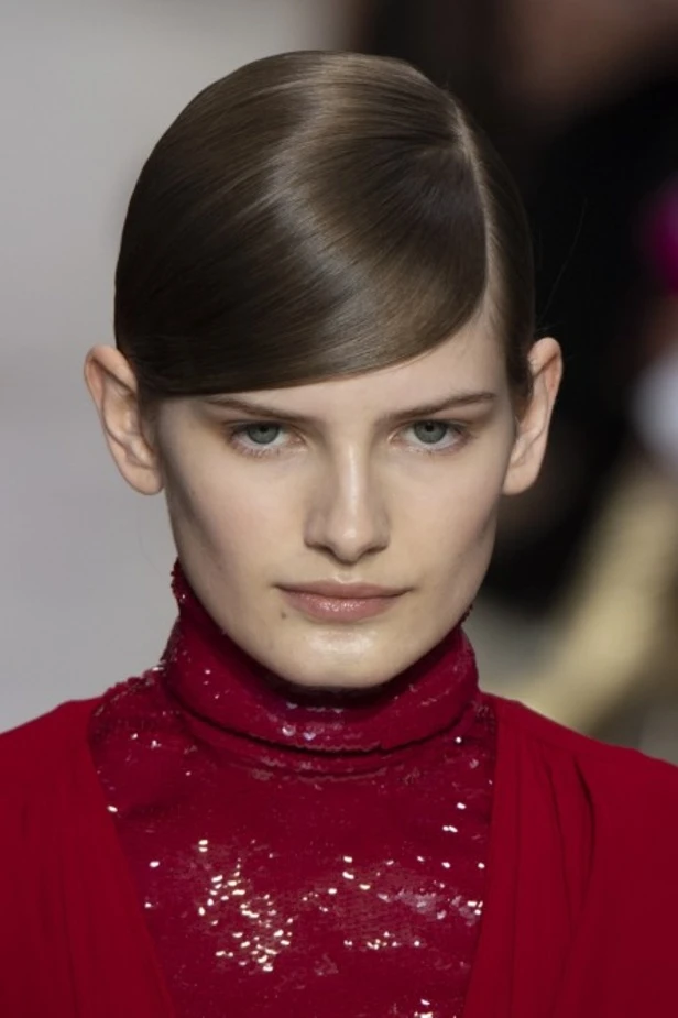 Deep Side Part with Sleek Straight Lengths with a Sleek Shine