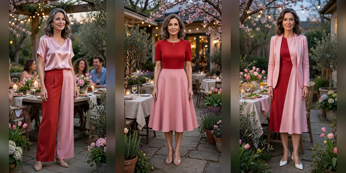 18 Women Over 50 Tomato Red and Pink Outfits for Spring Dinners That Are Fresh, Chic and Easy to Wear