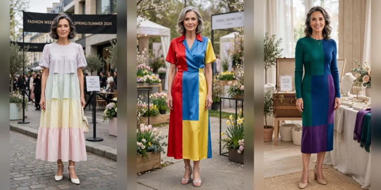 30 Women Over 50 Colour Block Dress Outfits for SS27 Previews That Are Fresh, Chic and Easy to Wear