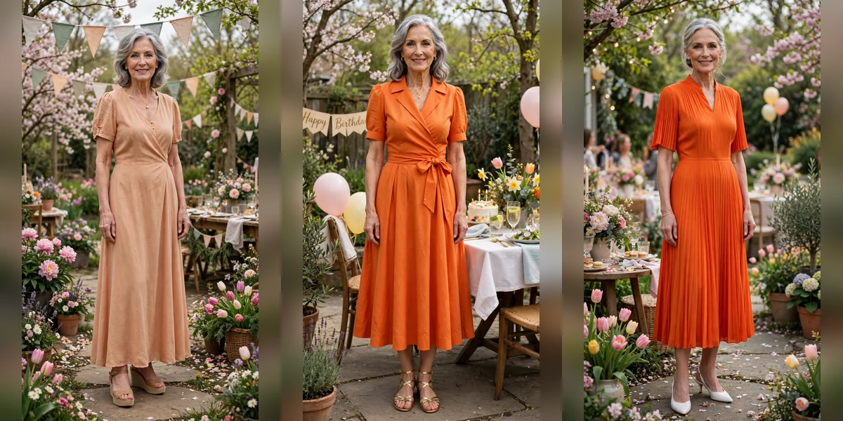 18 Women Over 60 Orange Dress Outfits for Spring Parties That Are Fresh, Chic and Easy to Wear