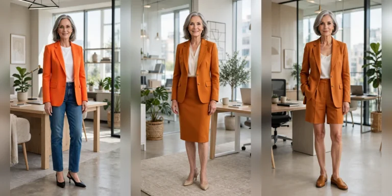 20 Women Over 60 Orange Blazer Outfits for April Office Days That Are Fresh, Chic and Easy to Wear