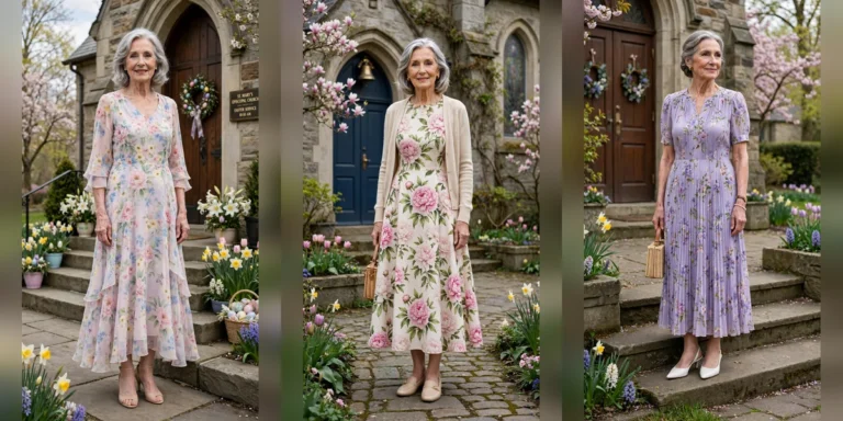 28 Women Over 70 Floral Easter Dress Outfits for Church Gatherings That Are Fresh, Chic and Easy to Wear
