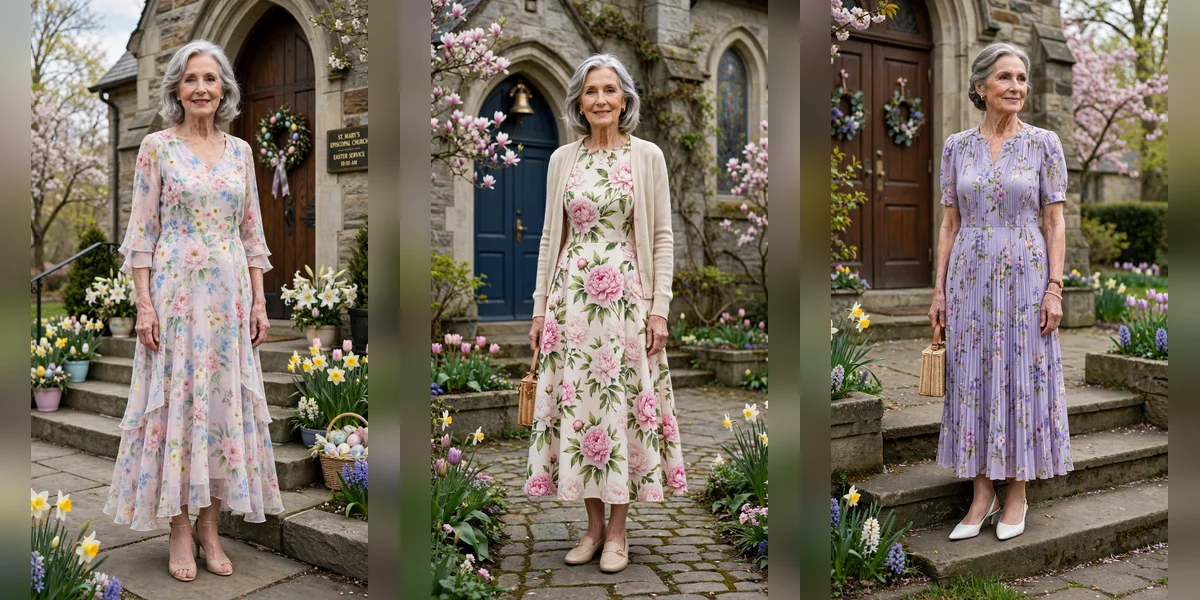 28 Women Over 70 Floral Easter Dress Outfits for Church Gatherings That Are Fresh, Chic and Easy to Wear