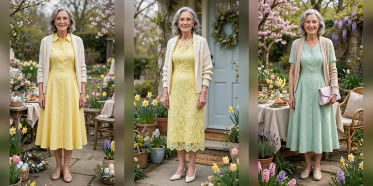38 Women Over 70 Easter Midi Dress Outfits with a Cardigan for Spring That Are Fresh, Chic and Easy to Wear