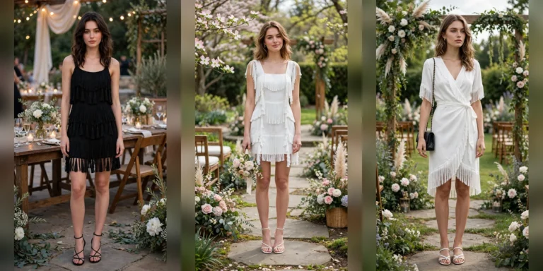 25 Women in Their 20s Fringe Dress Outfits for April Weddings That Are Fresh, Chic and Easy to Wear