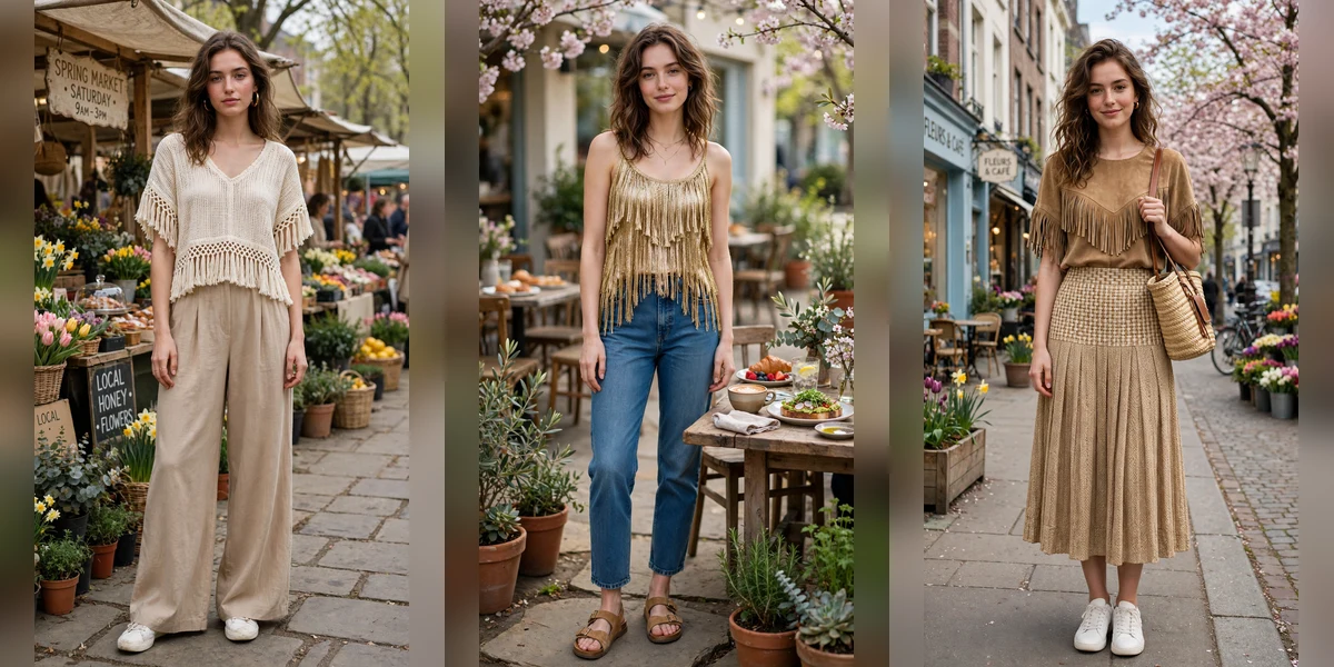 22 Women in Their 20s Fringe Top Outfits for Spring Weekends That Are Fresh, Chic and Easy to Wear