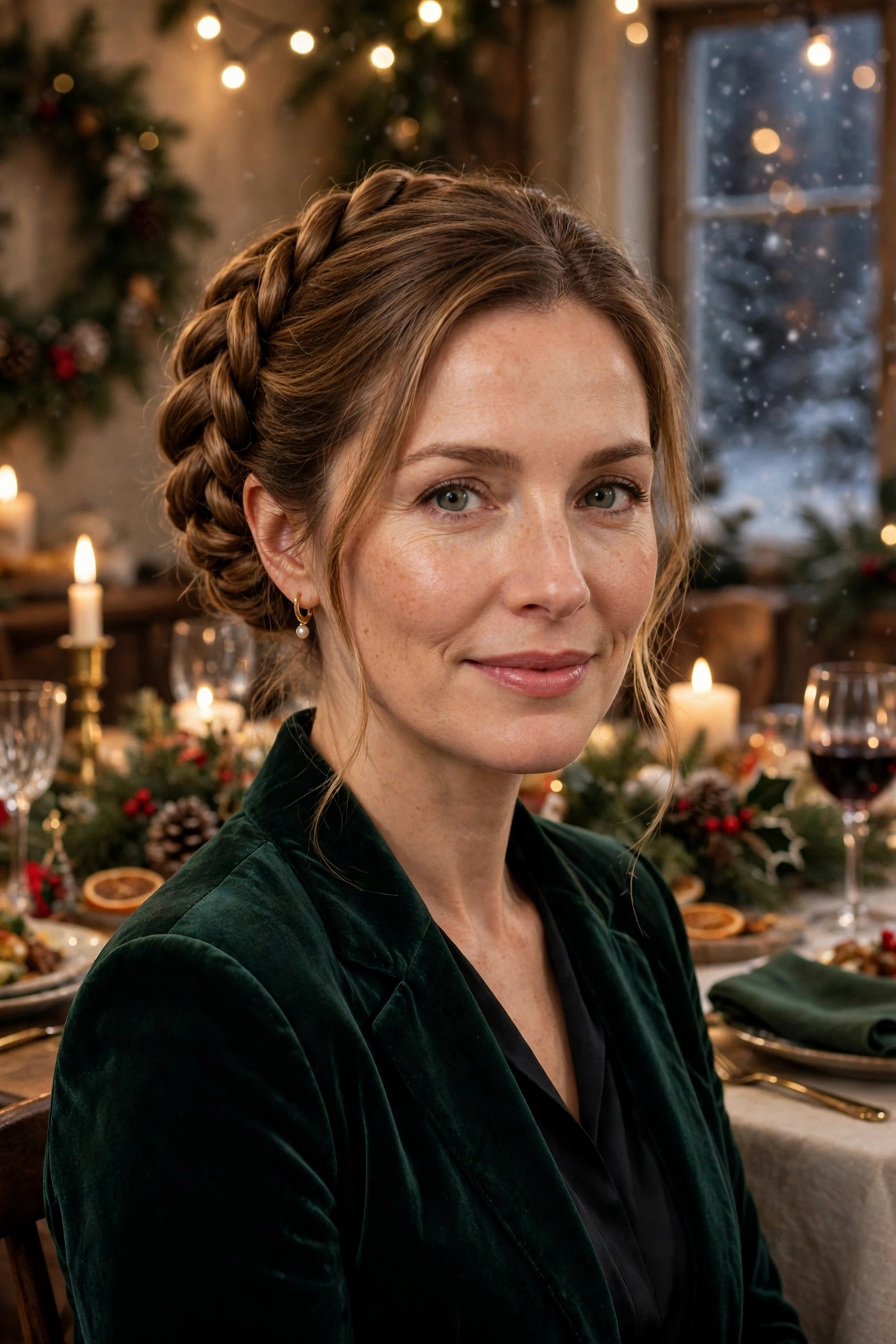 Rope-twist chignon, softly sculpted