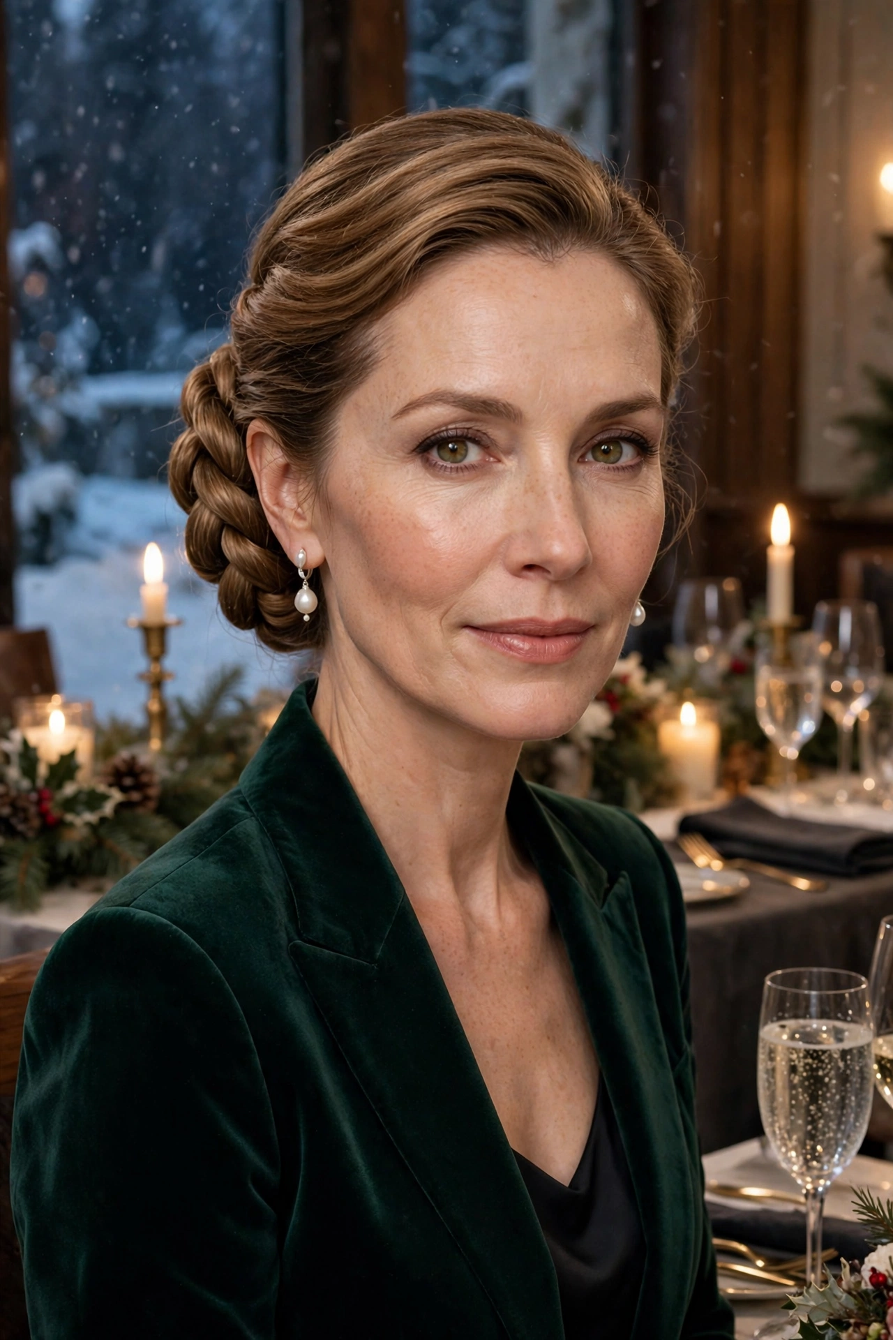 Rope-twist chignon, structured and elegant