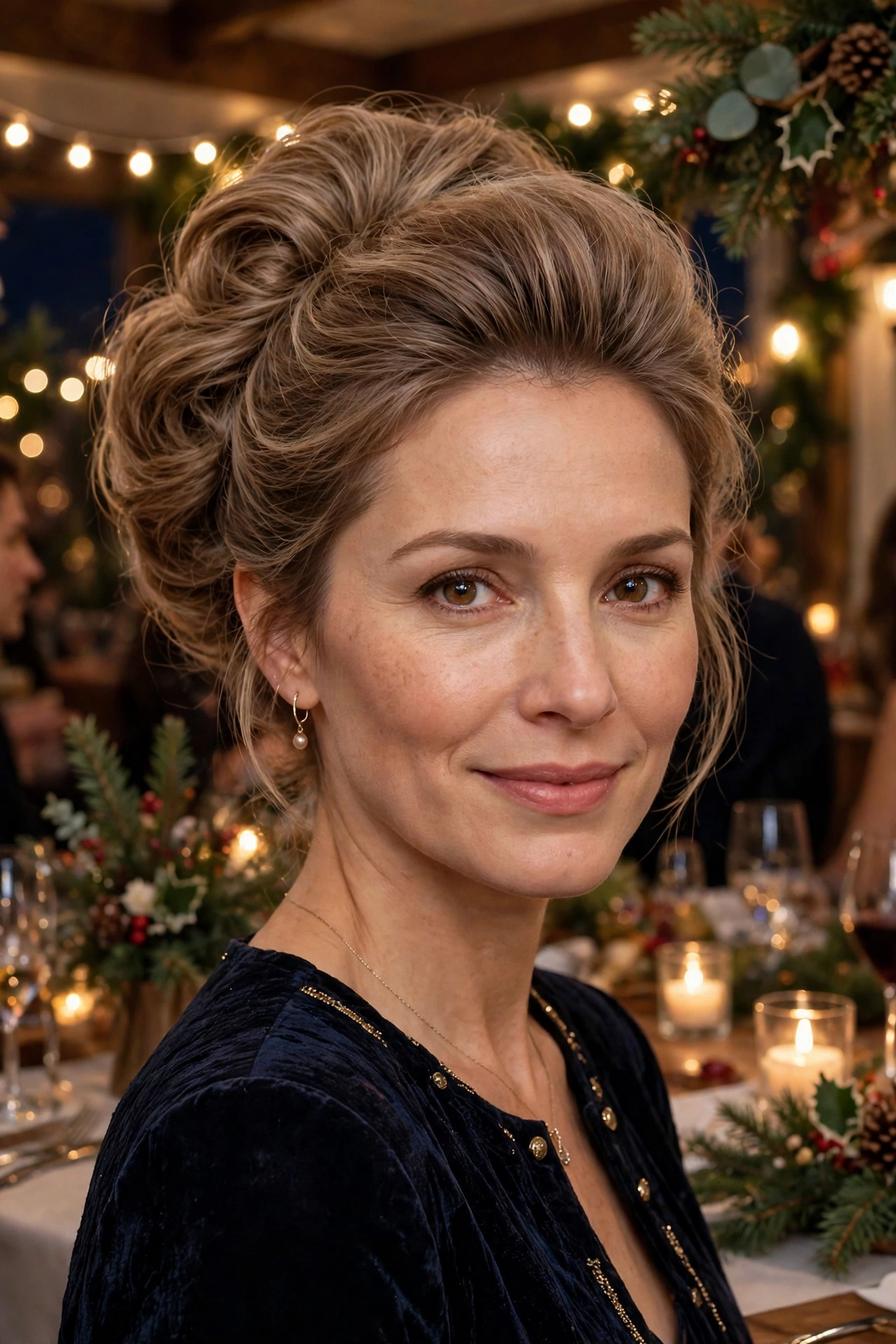 Voluminous chignon for fine hair, refined with crown lift