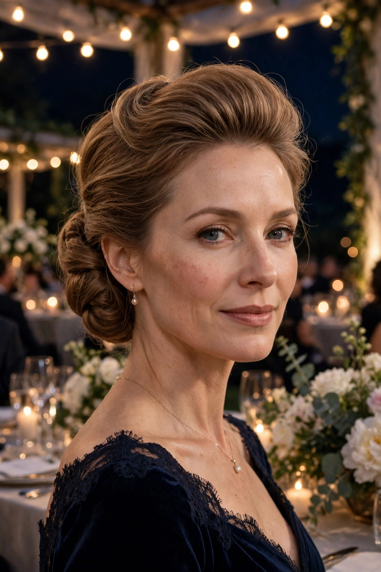 Padded chignon for fine hair with volume at the crown, refined with crown lift