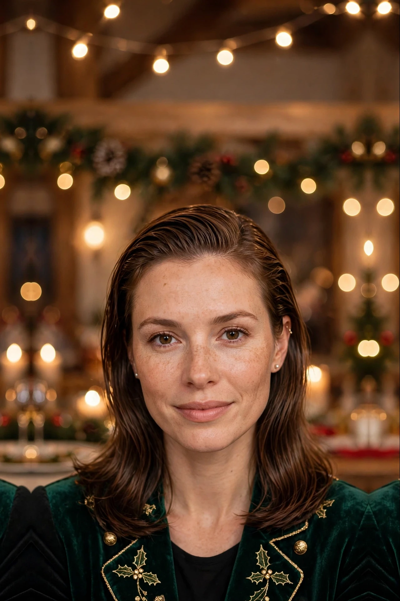 Graceful Shoulder-Length Wet-Look Slick with a Smooth Crown