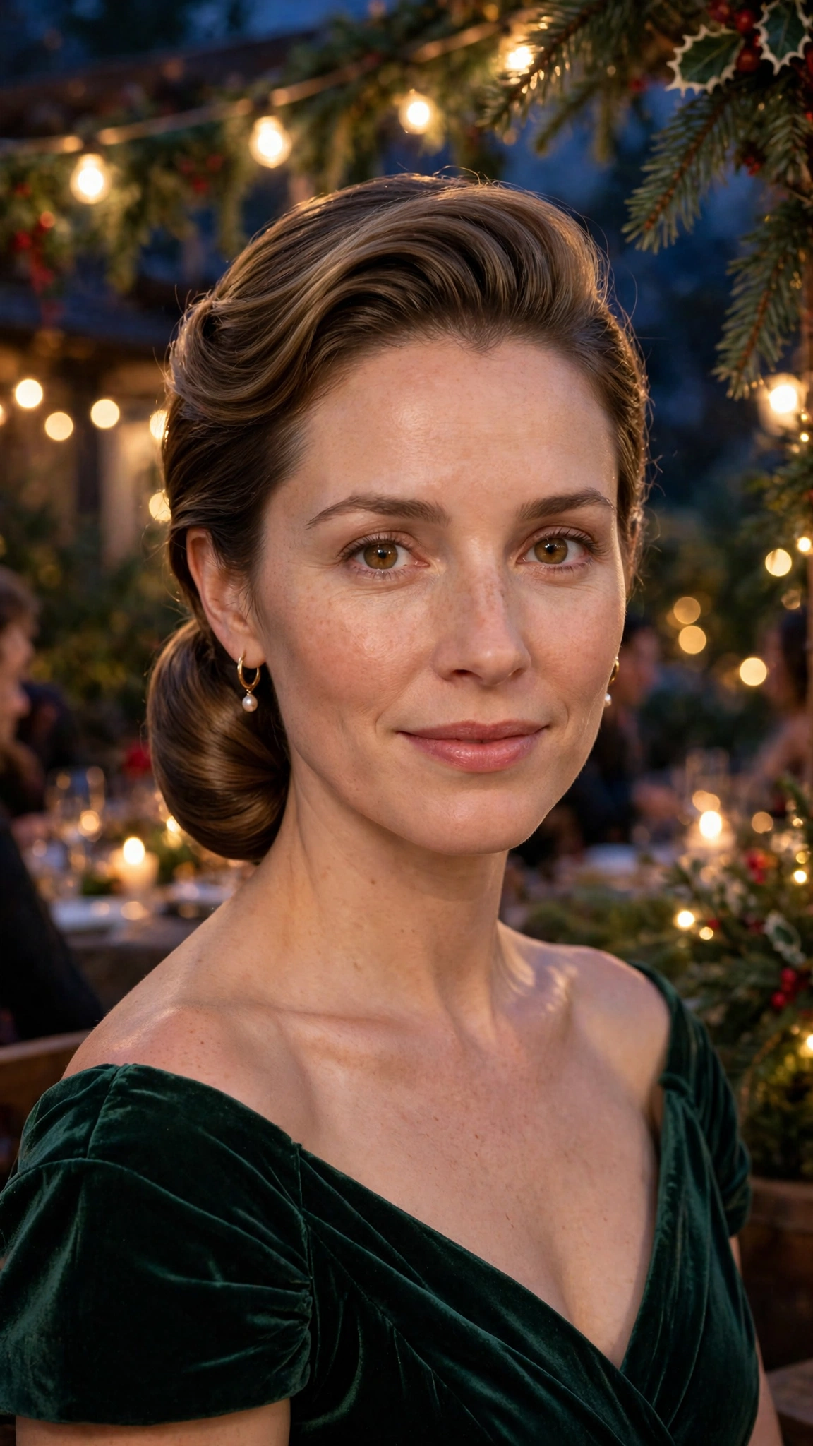 Dreamy Shoulder-Length Sleek Slicked Chignon with Soft Volume at the Crown