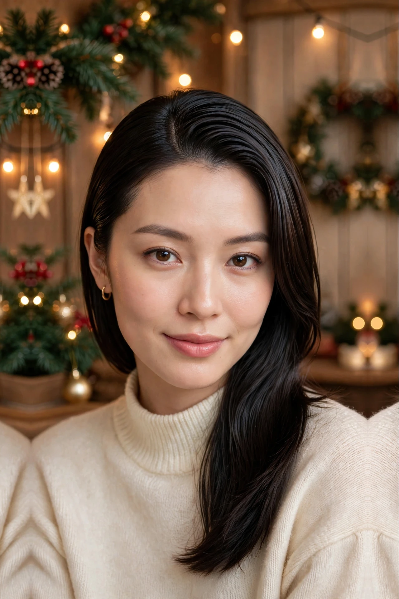 Modern Mid-Length Deep Side-Part Slick with a Centre Part
