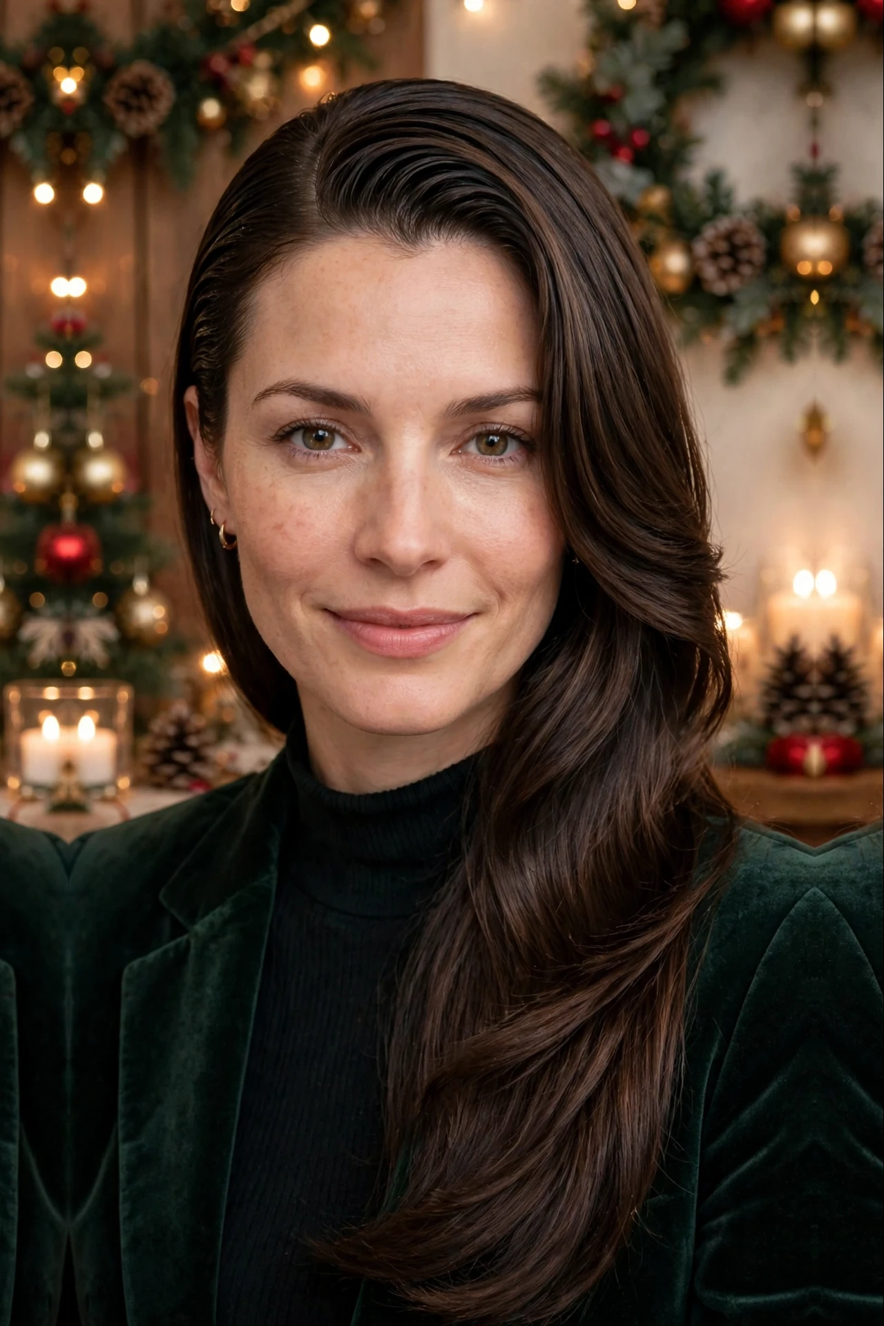 Sleek Layered Long Deep Side-Part Slick with Subtle Layers