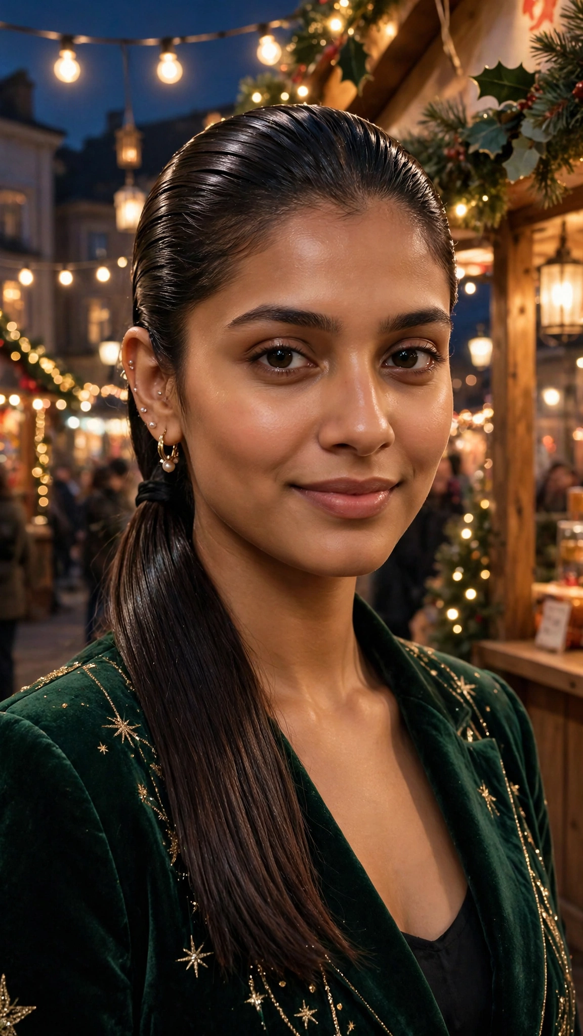 Dreamy Collarbone-Length Slick Ponytail with a High-Shine Finish