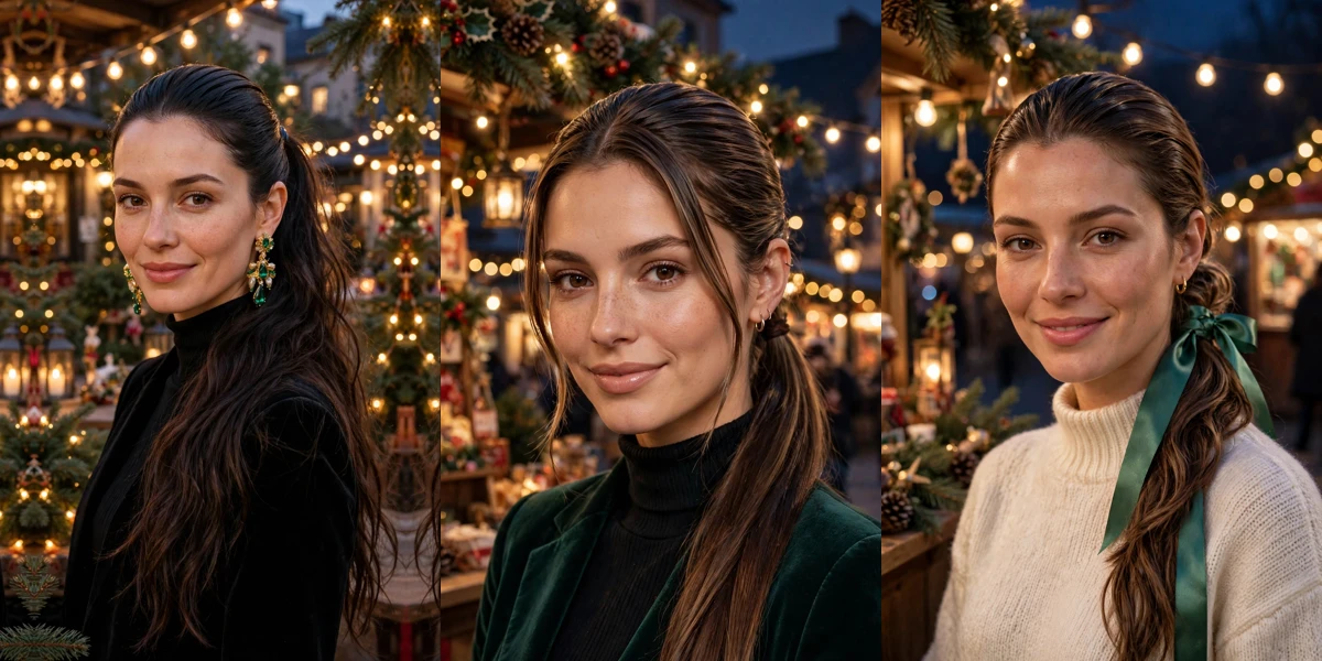 50 Slick Back Ponytail Hairstyles for Festive Evenings with Statement Earrings That Are Polished, Glossy and Party-Ready