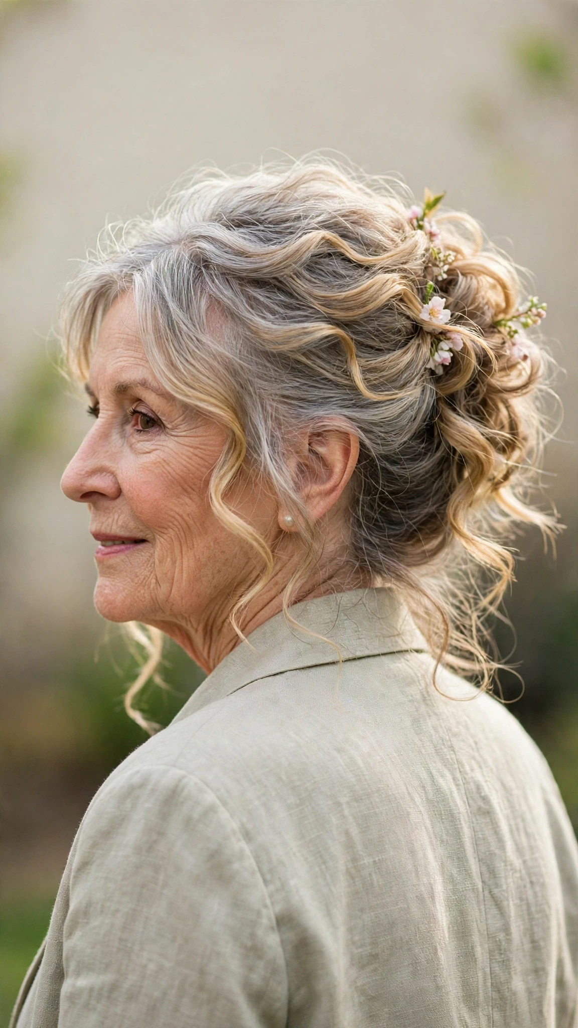 Effortless Spring Updos For Garden Parties With Soft Waves, Feathered Ends And Soft Golden Pieces