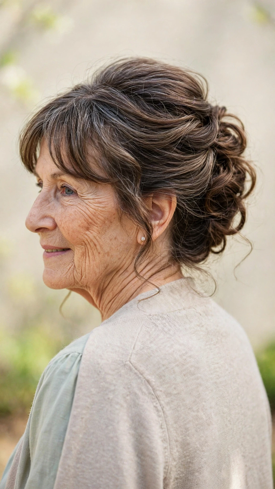 Effortless Spring Updos For Garden Parties With A Polished Blowout, Curtain Pieces And Natural Brunette Depth