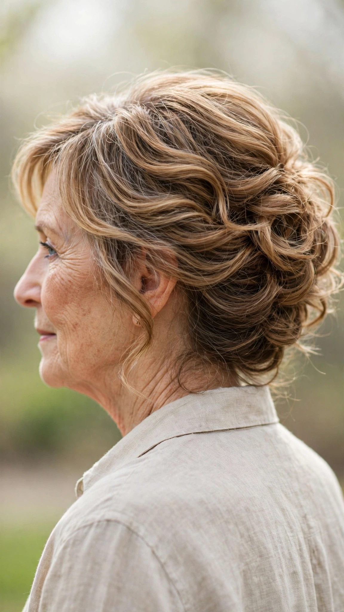 Effortless Spring Updos For Garden Parties With Soft Waves, A Layered Shape That Moves And Warm Caramel Tones