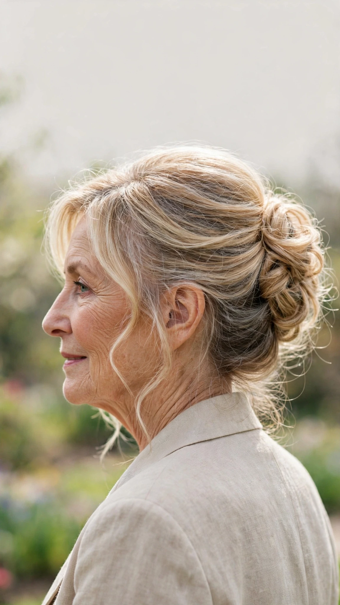 Effortless Spring Updos For Garden Parties With A Polished Blowout, Wispy Pieces Around The Face And Honey Blonde Shine