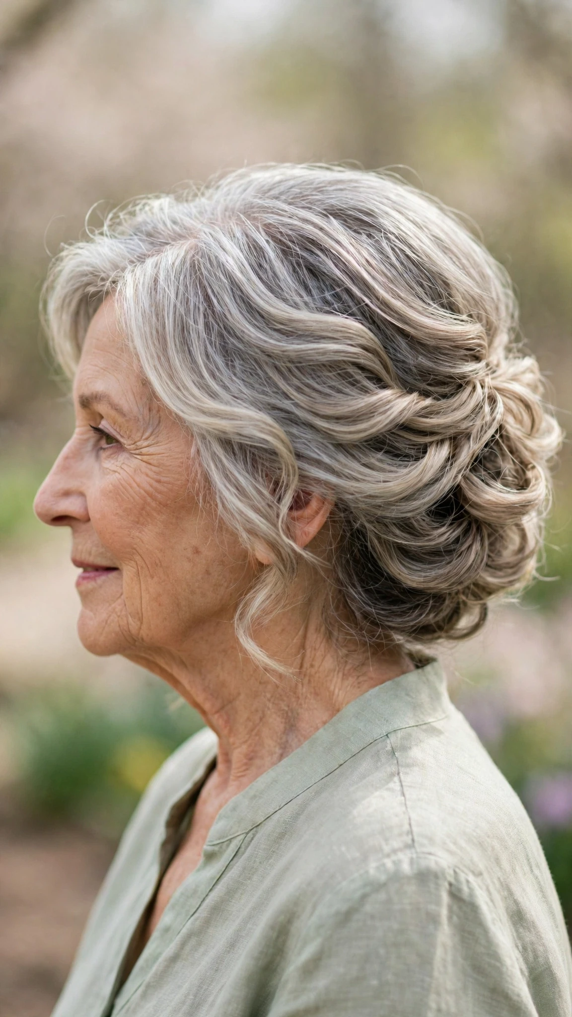 Effortless Spring Updos For Garden Parties With A Relaxed Lived-In Wave, Blunt Ends With Soft Layers And A Glossy Shine Finish