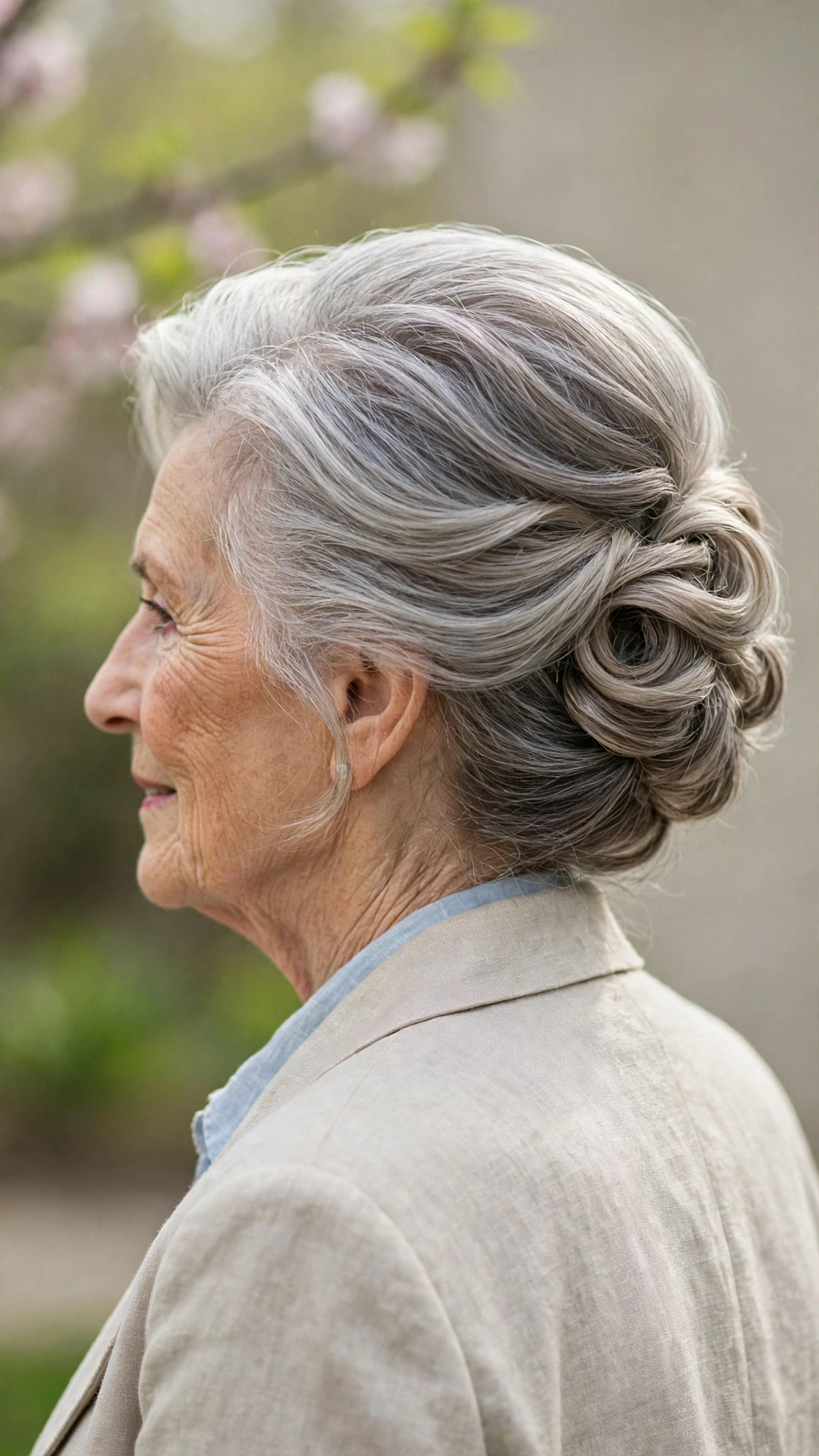 Effortless Spring Updos For Garden Parties With A Polished Blowout, Subtle Internal Layers And Cool Ash Softness