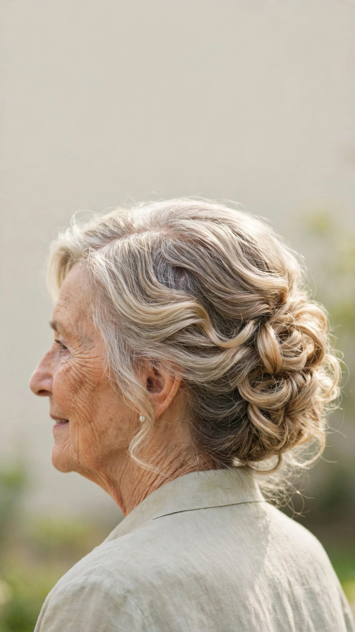 Effortless Spring Updos For Garden Parties With Soft Waves, A Deep Side Part And Delicate Blonde Dimension
