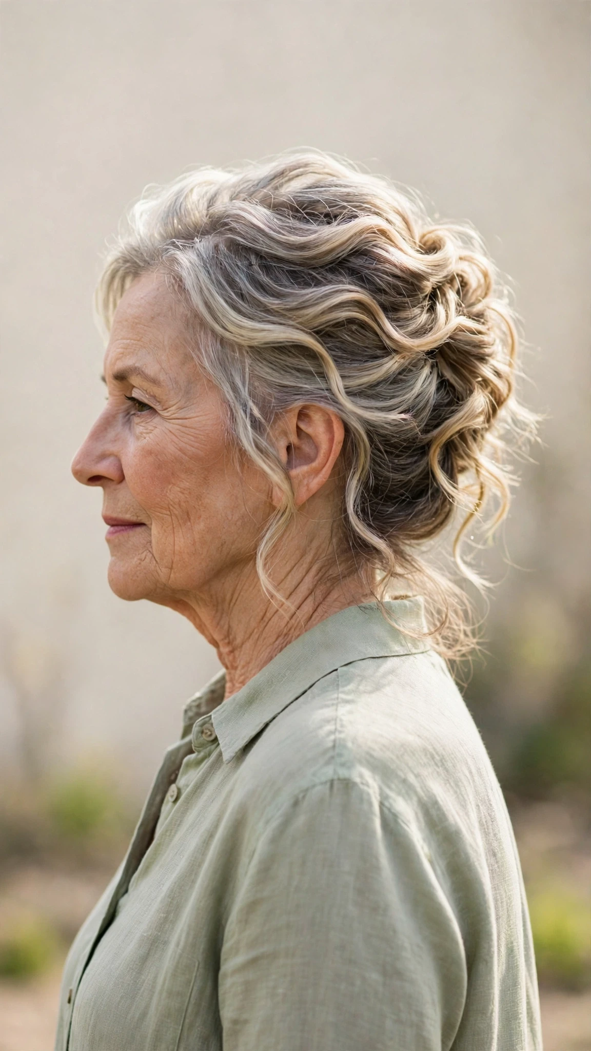 Effortless Spring Updos For Garden Parties With A Relaxed Lived-In Wave, Long Soft Layers And Sunlit Dimension