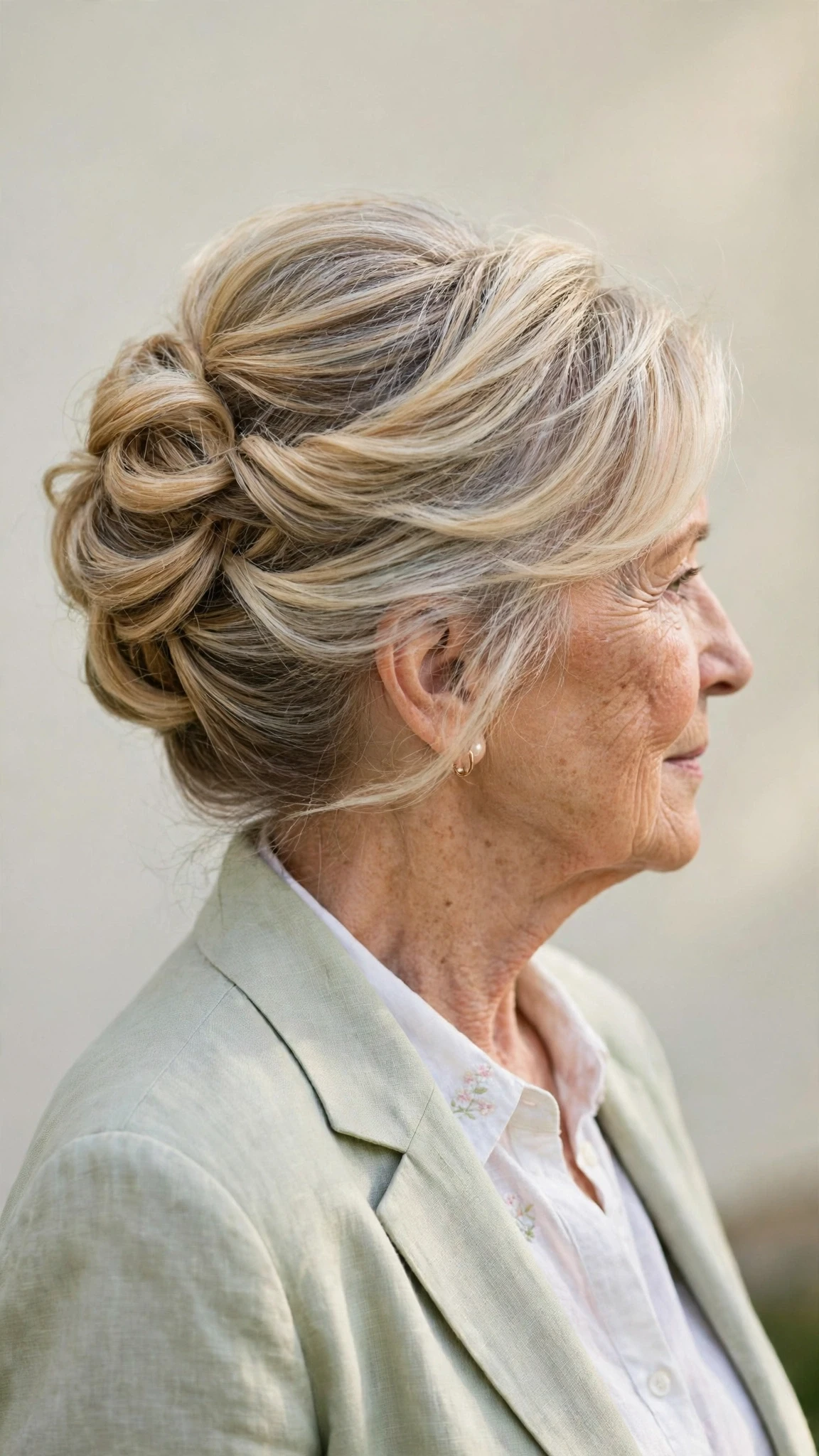 Effortless Spring Updos For Garden Parties With A Polished Blowout, Subtle Internal Layers And Delicate Blonde Dimension