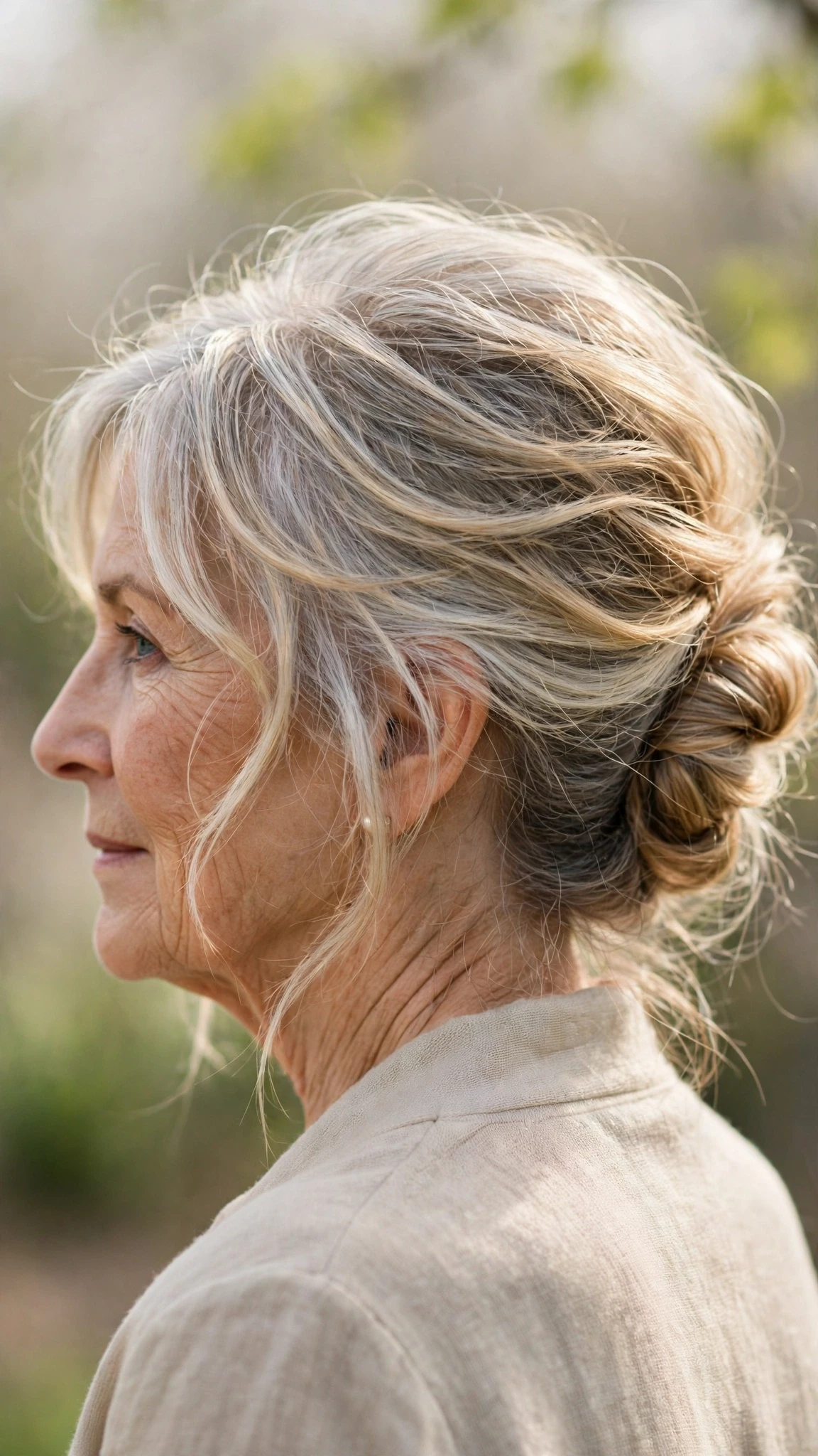 Effortless Spring Updos With A Simple Low Twist With Airy Feathered Movement, Wispy Pieces Around The Face And Soft Golden Pieces