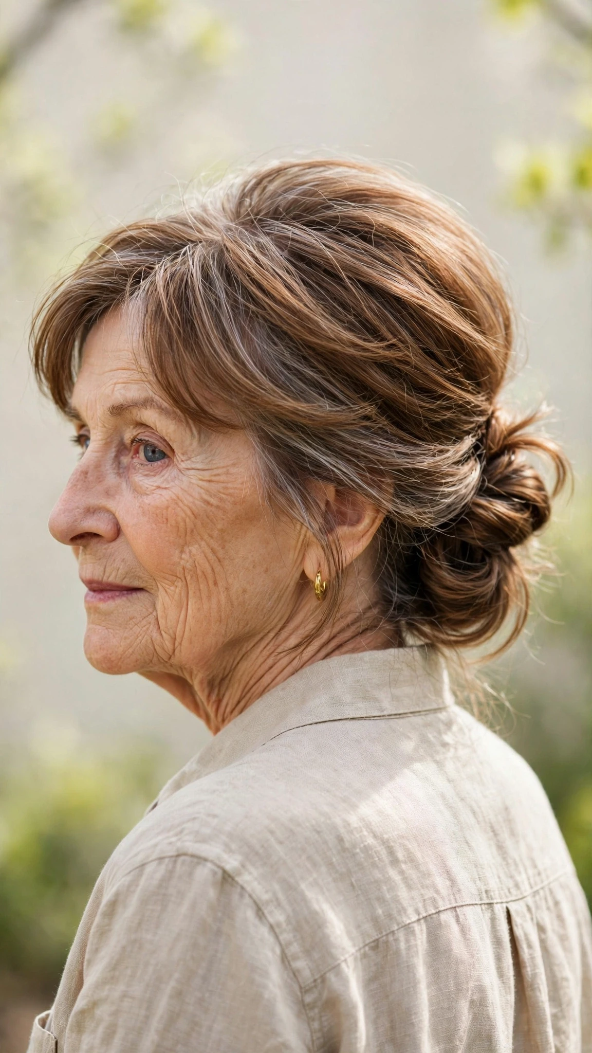 Effortless Spring Updos With A Simple Low Twist With Delicate Natural Movement, Blunt Ends With Soft Layers And Warm Chestnut Warmth